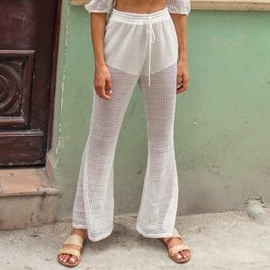 White Crochet Pants